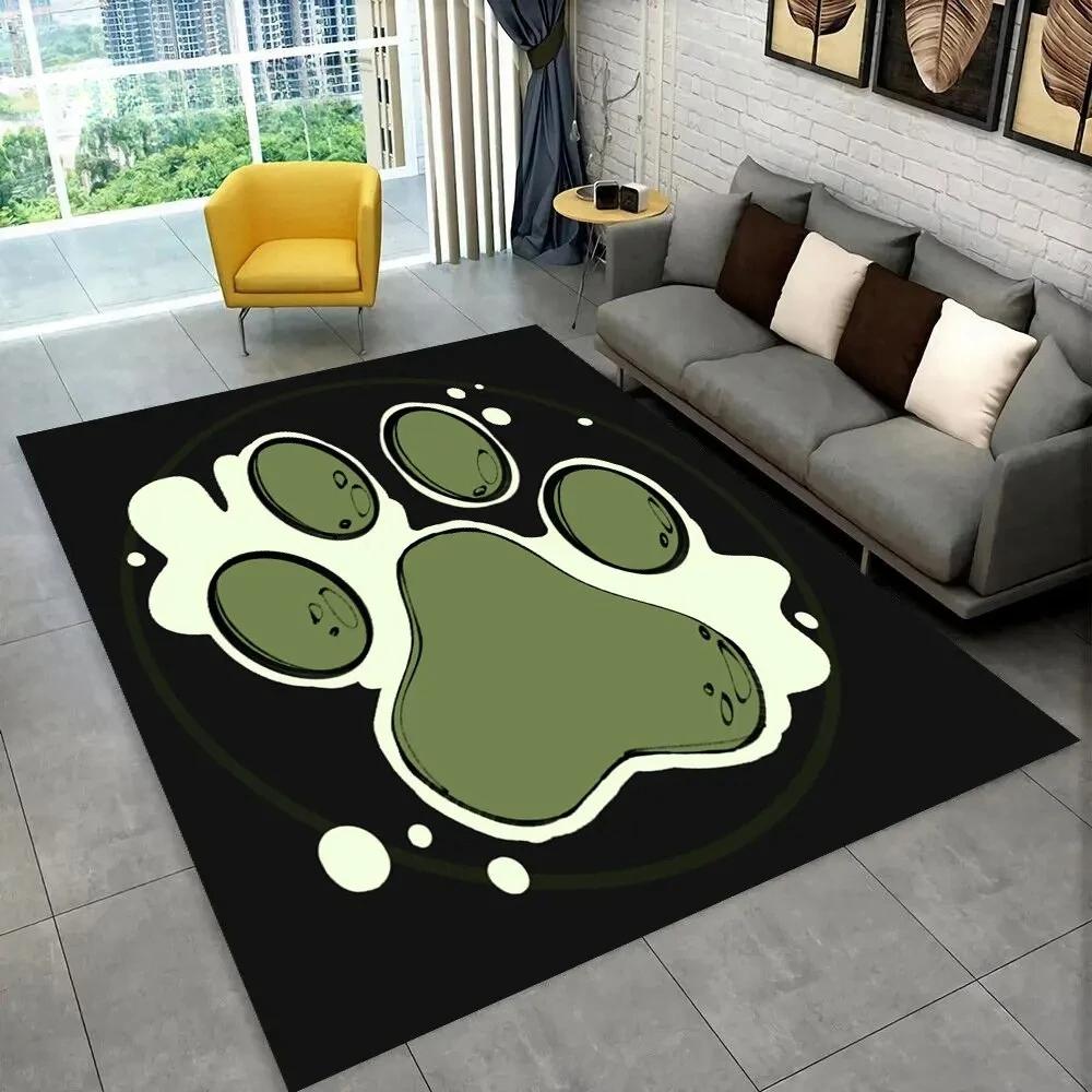 Pets Footprint Sole Series 3D Area Rug Large, Kids Non-slip Floor Mat Carpet Rug for Living Room Bedroom Sofa Doormat Decoration