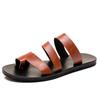 Fashion Outdoor Beach Shoes Men Flip Flops Fashion Breathable Summer Light Genuine Leather Casual Shoes Slides Black Sandal Men