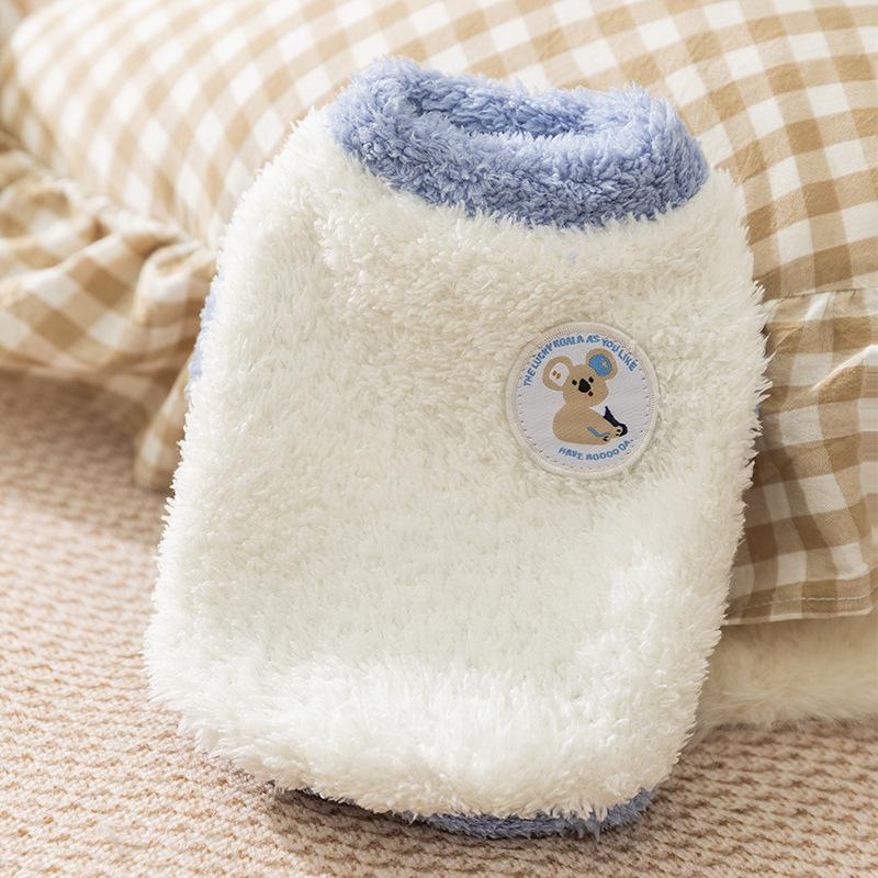 New Autumn and Winter Cat Warm Fleece Simple Koala Bear Sticker Two-legged Pet Clothes