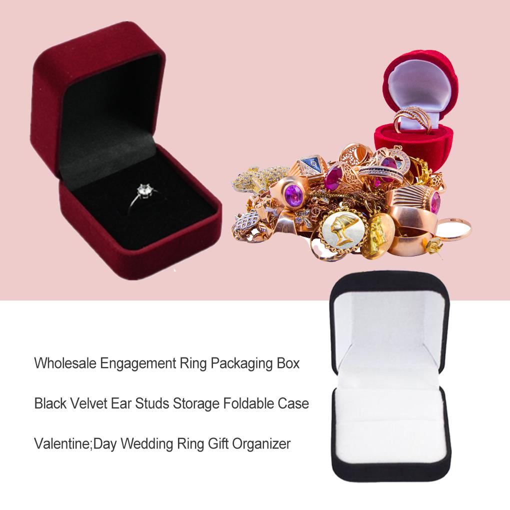 Simple Design Jewelry Display Box Ring Sleeve Clip Portable Holder Reusable Case Jewellery Container Accessories