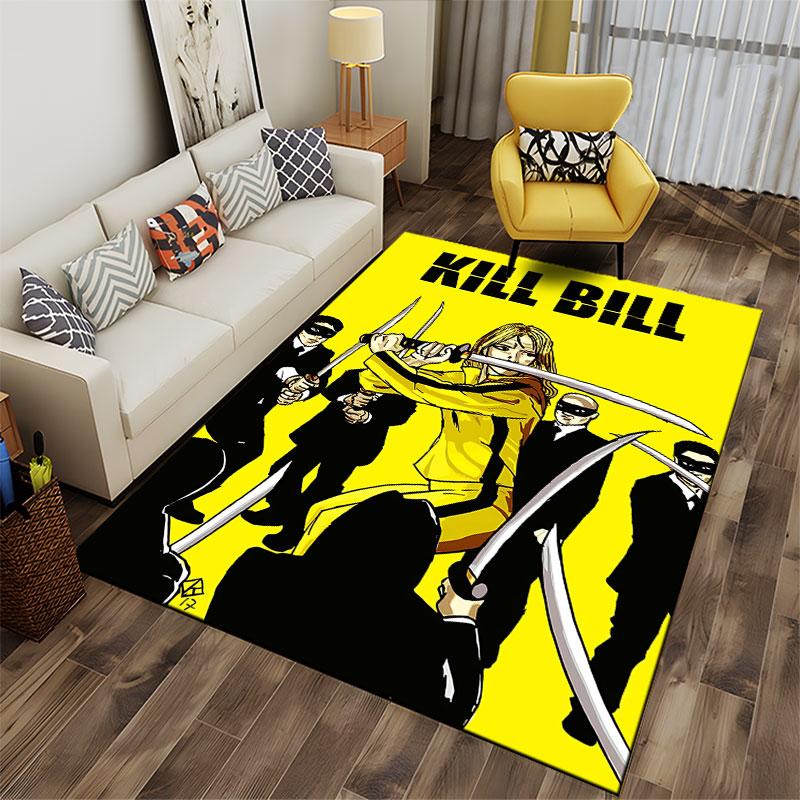 Yellow Samurai Fight Scene Suitable As a Non-slip Mat for the Living Room or Bedroom Sofa