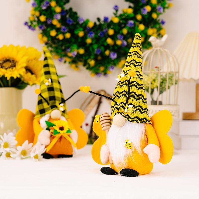 New Honey Bee Festival Plush Doll With Wings Antenna And Unique Face-free Design For Decoration
