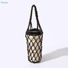 Macrame Water Bottle Holder,Hand-Woven Net Bag Cup Sleeve with Handle,Reusable Tumbler Carrier for Coffee Cup, Water Bottle