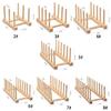 Ventilated Wooden Kitchen Storage System Space Saving Multi Level Dish Organiser Cups Plates Utensils Drying Rack