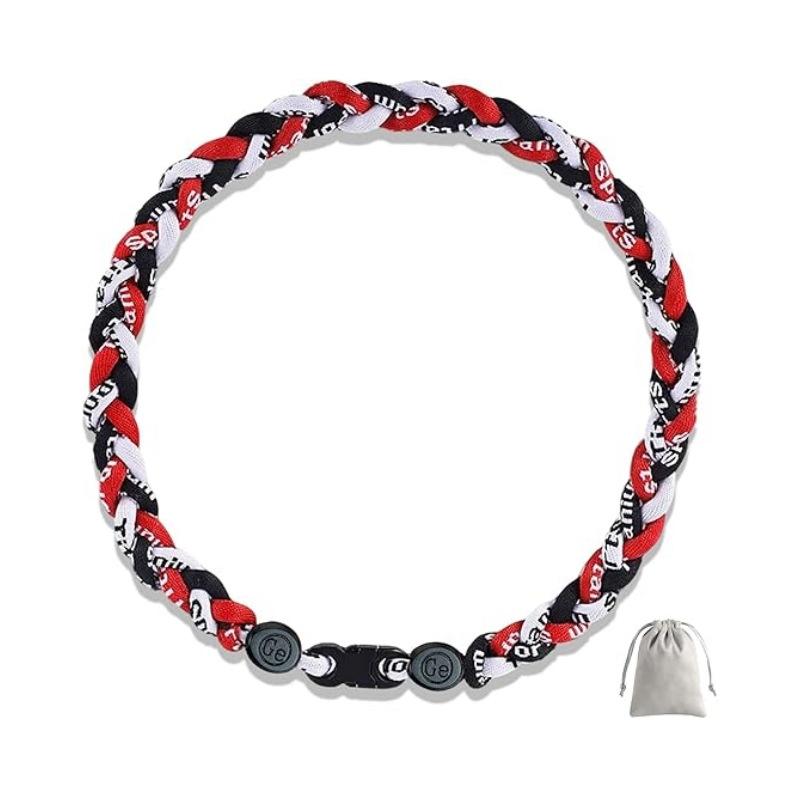 

Baseball Necklace Three Braided Rope Tornado Design Necklace Sport Fan Necklaces for Teenager Baseball Sports Team