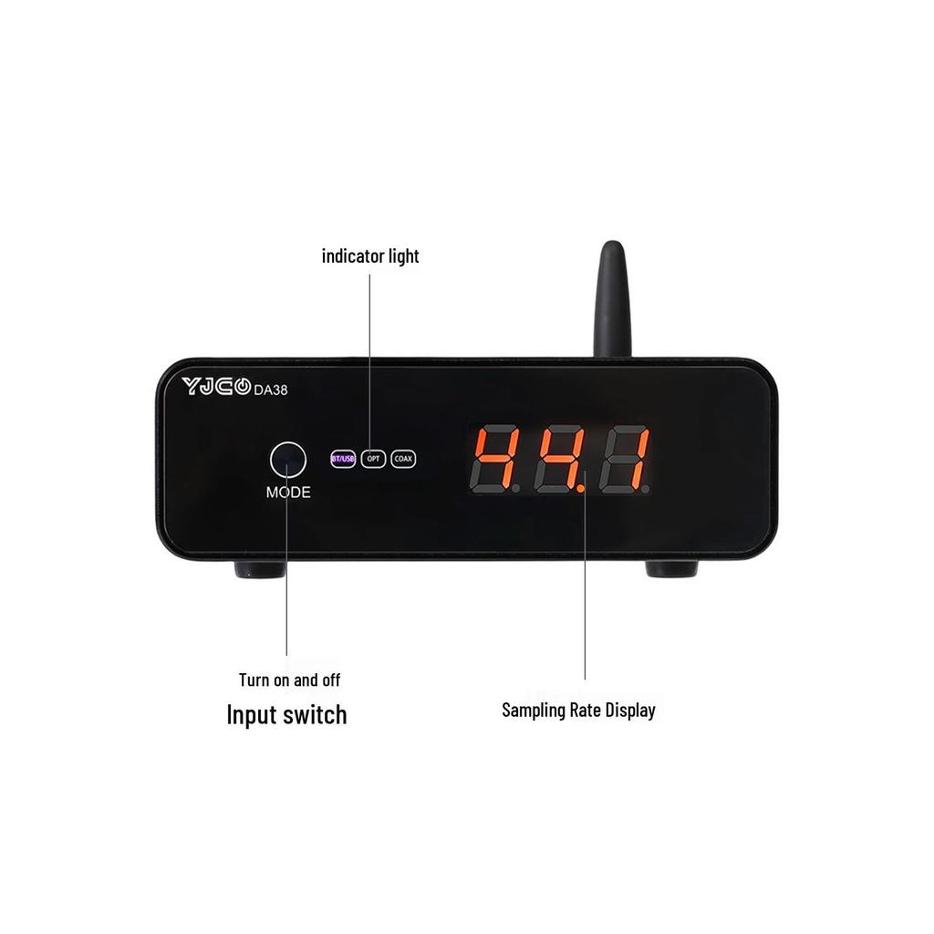 DA38 Fever Hi-Fi Bluetooth 5.4 Receiver with LDAC, Lossless Transmission, Speaker Amplifier, Optical Fiber DAC, 9038 Decoder