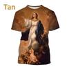 T-shirt Stampa 3D Vergine Maria per Uomo Estate Manica Corta Cristiana Madre di Dio Modello T-shirt Uomo Casual Top