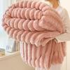 Ultra Soft Faux Rabbit Fur Throw Blanket Warm Plush Striped Blankets Conditioning Quilt Multi Functional Sofa Cover Blanket