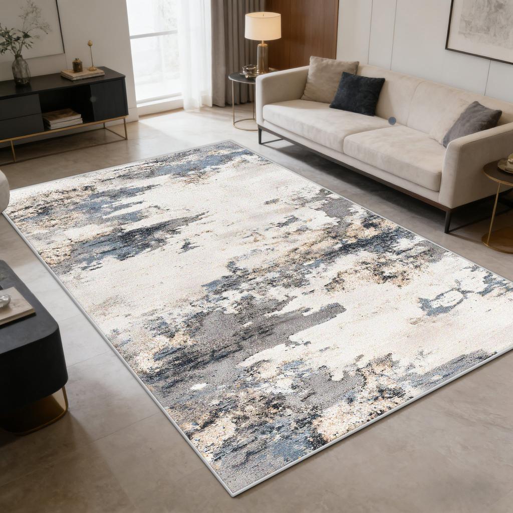 Abstract Ink Wash Style Living Room Carpet Light Luxury Decoration Study Bedroom Washable Rug Office Cloakroom Table Chair Mat