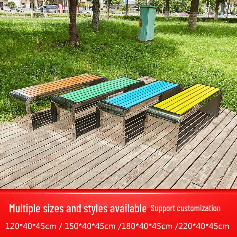 Stainless Steel Outdoor Park Bench with Iron Frame for Leisure Seating