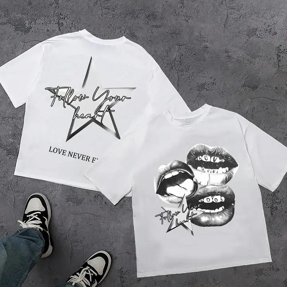Harajuku Letter Graphic T Shirts Y2k Tops Unisex Unisex High Street Oversized T Shirt Pro Choice Streetwear Vintage Tee Clothing