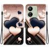 Handgefertigte PU-Leder-Klapphülle für Xiaomi Redmi 13C 5G / Redmi 13C (4G) Rutschfeste Stoßfeste Hülle mit Handschlaufe & Herz/Rose Katze Designs