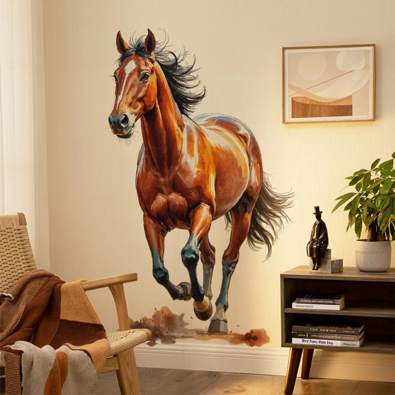 Horse Racing Running Horse Wall Sticker Waterproof Removable Vinyl Sticker Bedroom And Entryway Decor