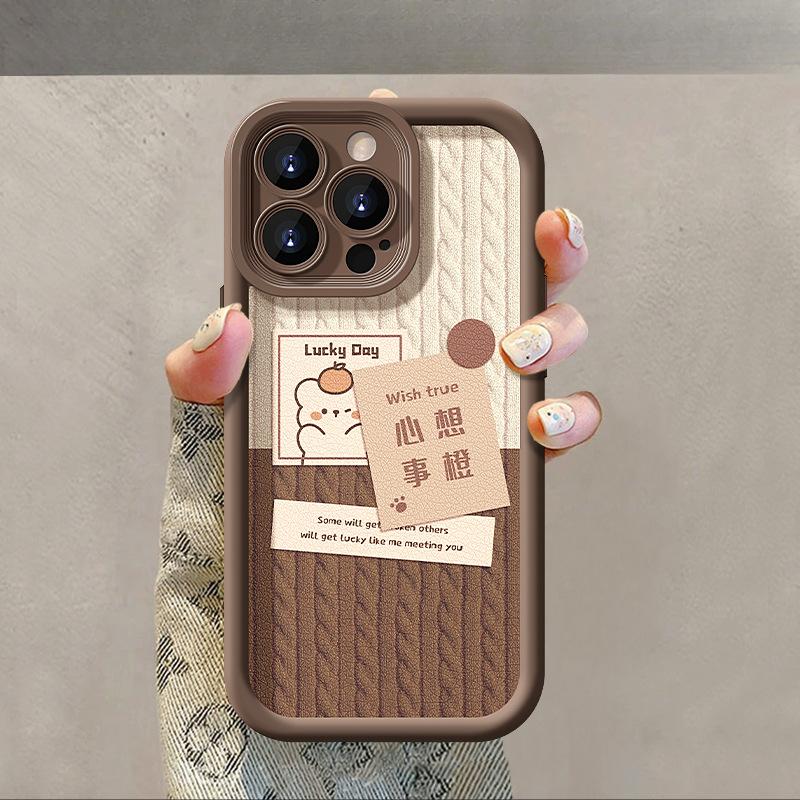 

Ремешок «Желание сбывается» подходит для Apple 16PRO, чехол для телефона из овчины 15/14 Plus, силиконовый противоударный 13, осень и зима iPhone 16