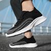Men's Breathable Knit Running Shoes Lace-up Lightweight Non-slip Athletic Sneakers