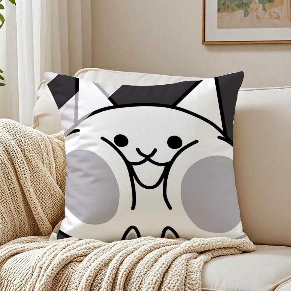 

Tower Defense Japanese Game BBattle Cats Cushion Cover Pillowcase Antidustmite living Room Sofa Decor Cushion Room 30X30cm