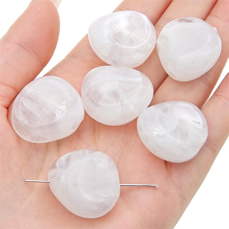 Handmade Bracelet Beads Acrylic Two-color Large Hole Shaped Loose Beads Beads Handmade Diy Bracelet Necklace Pendant Clothing Vintage Accessories