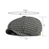 Men Newsboy Cap Retro British Style Octagonal Flat Caps Vintage Breathable Plaid Berets