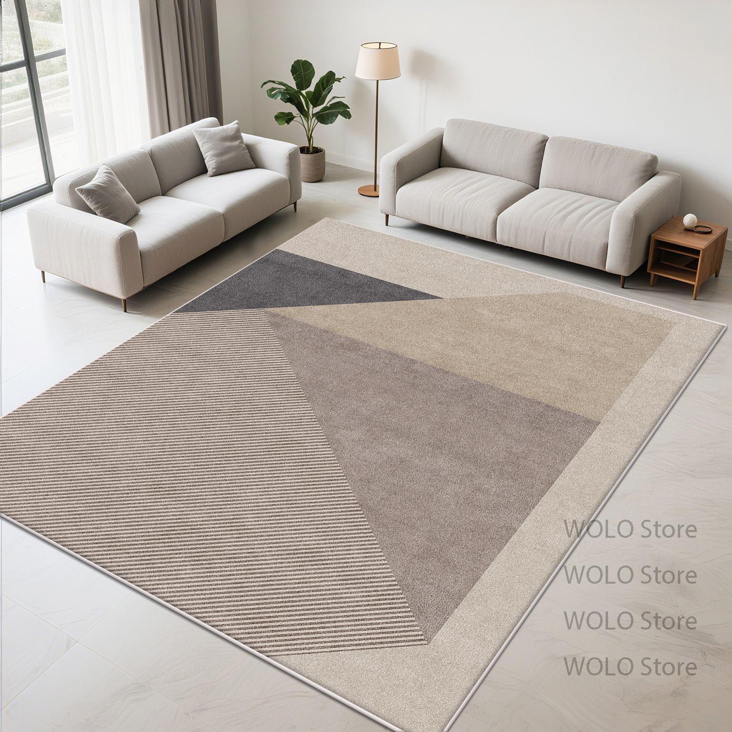Minimalist Geometric Pattern Large-area Rugs Soft Odor-free Skin-friendly Mat Stain-resistant Sound-absorbing Decorative Carpet 60x90cm