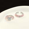 Drip Pink Barbie Wind Butterfly Open Ring Fashion Female Dopamine Ring Niche Design Index Finger Ring