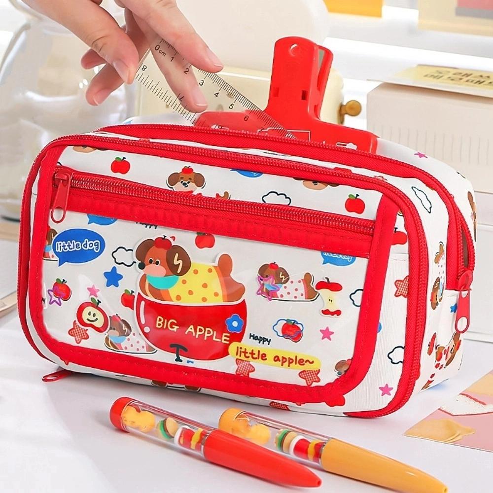 Large Capacity Stationery Storage Bag Fruit Dogs Pen Pencil Case  School Office