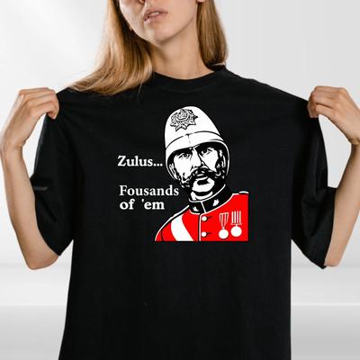 Tričko Zulus Fousands of 'Em, Vtipné retro tričko s citátem z válečného filmu, Unisex tričko