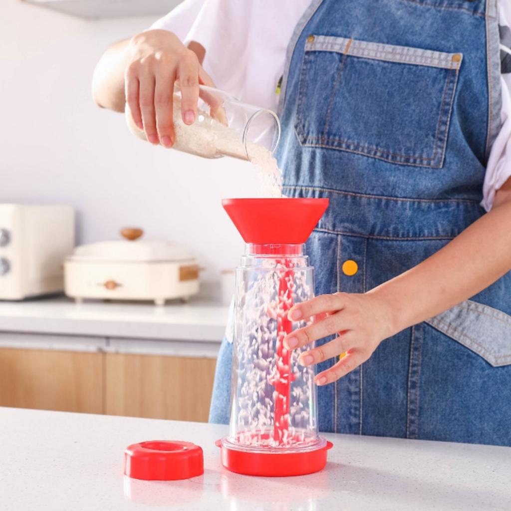 Rotating Flour Sieve Cup Plastic Flour Mixing Tool Handheld Semi-Automatic Flour Mixer for Kitchen Baking Kitchenwares