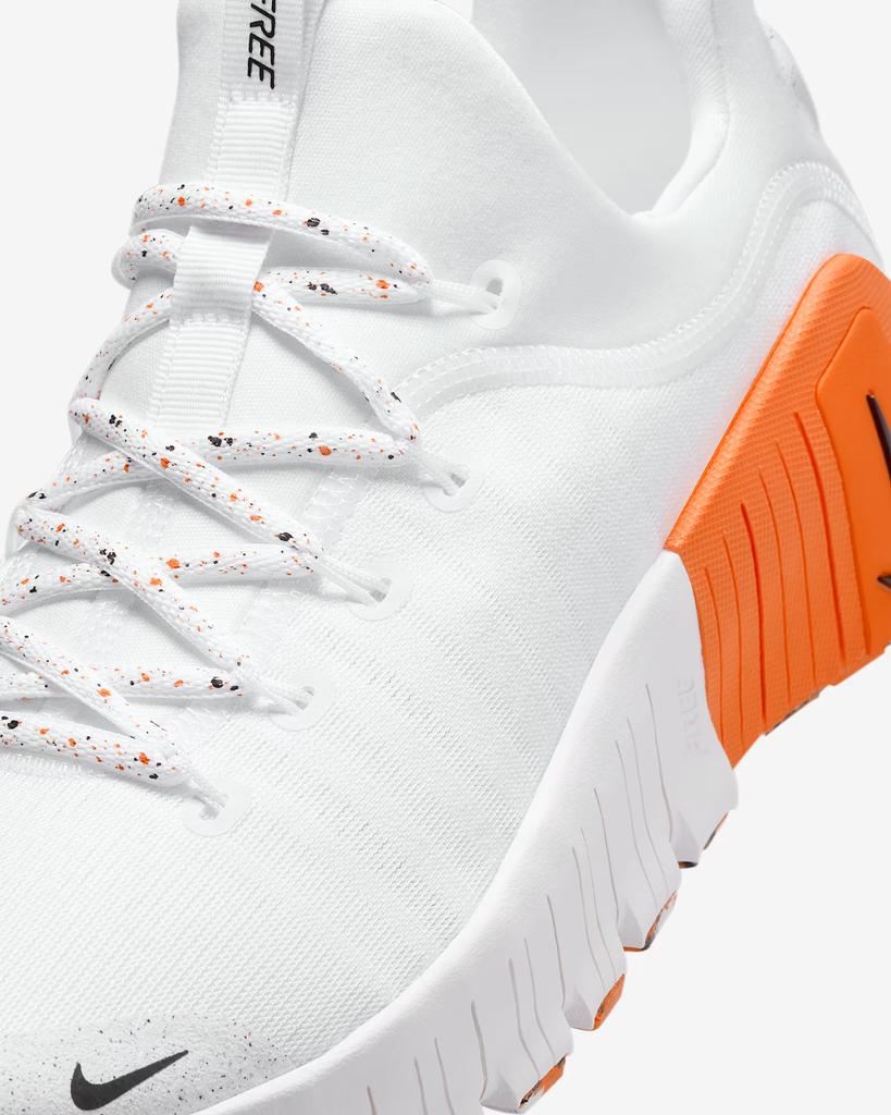 FJ7127-106 Nike Free Metcon 6 Workout Shoes White Safety Orange Black (Men's)
