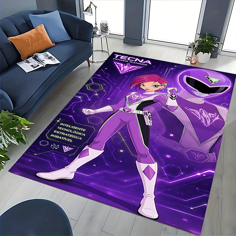 1pc Purple Power Ranger Hero Carpet Rug for Bedroom Living Room Decor Sofa Home Game Area Rug Non-slip Floor Mat. D72201103