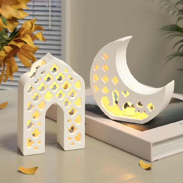 Light House Moon Shape Silicone Candle Stand Molds for Epoxy Resin Candle Holder Tealight Holder Gypsum Decoration
