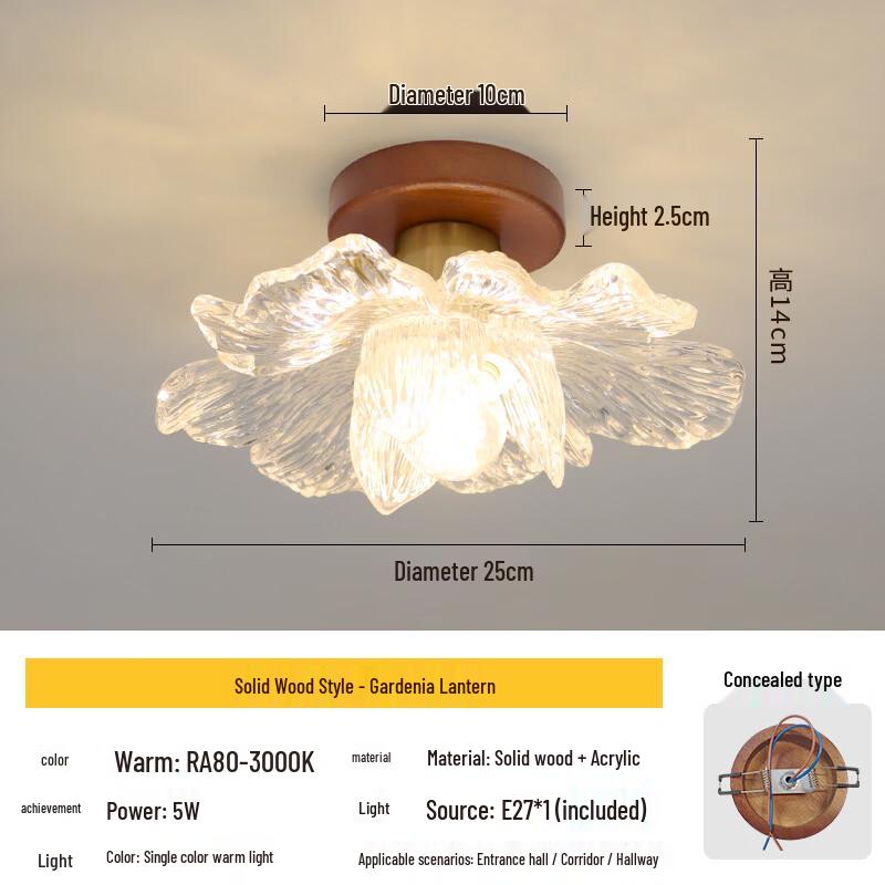 Dream Bubble Solid Wood Gardenia Ceiling Lamp