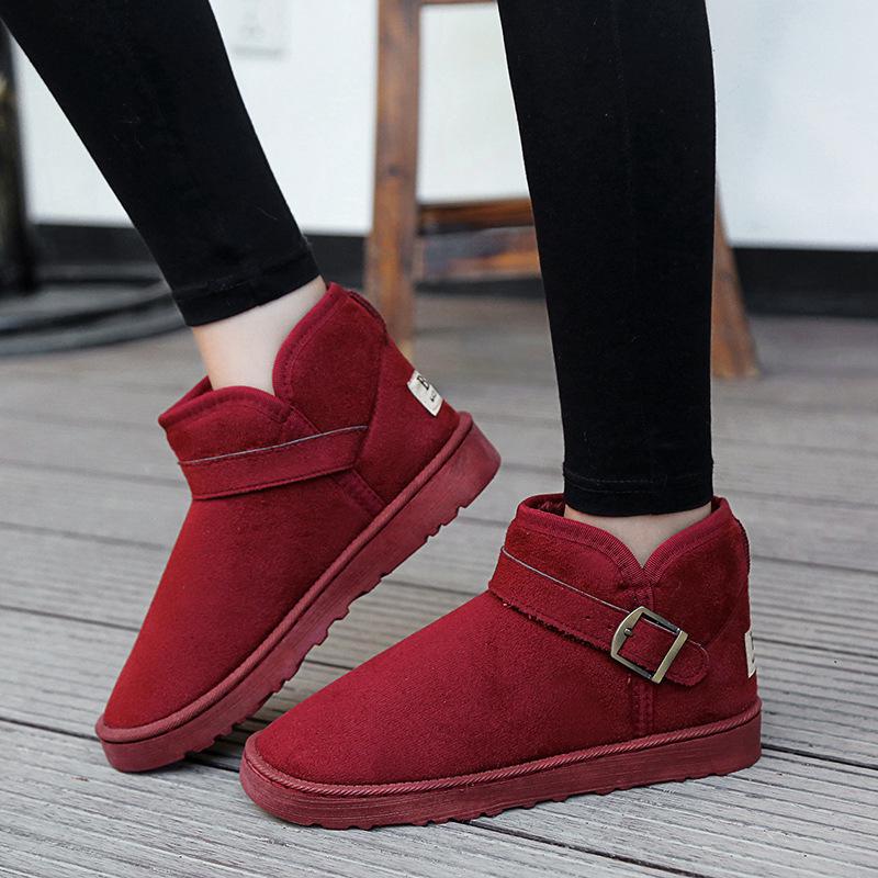 

Men s Size 48 Snow Boots, 2025 Winter Fur-Lined, Warm Velvet Comfort, Unisex Bread Cotton Style 37 червоний