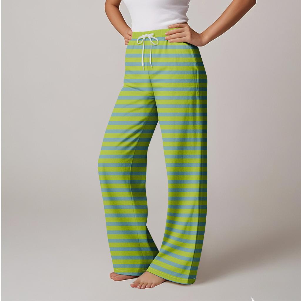 Anime Pajama Pants Sleepwear Casual Drawstring Elastic Waist Pants Comfy Straight Yoga Loose Trousers