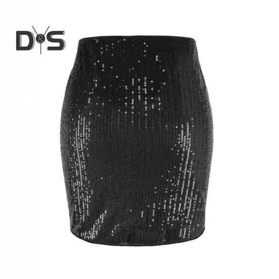 Dame Miniskjørt Høy midje Paljetter Kort skjørt Sexy stil Hofteomsluttende Glitrende skjørt Fester Bryllup Klubber Bruk