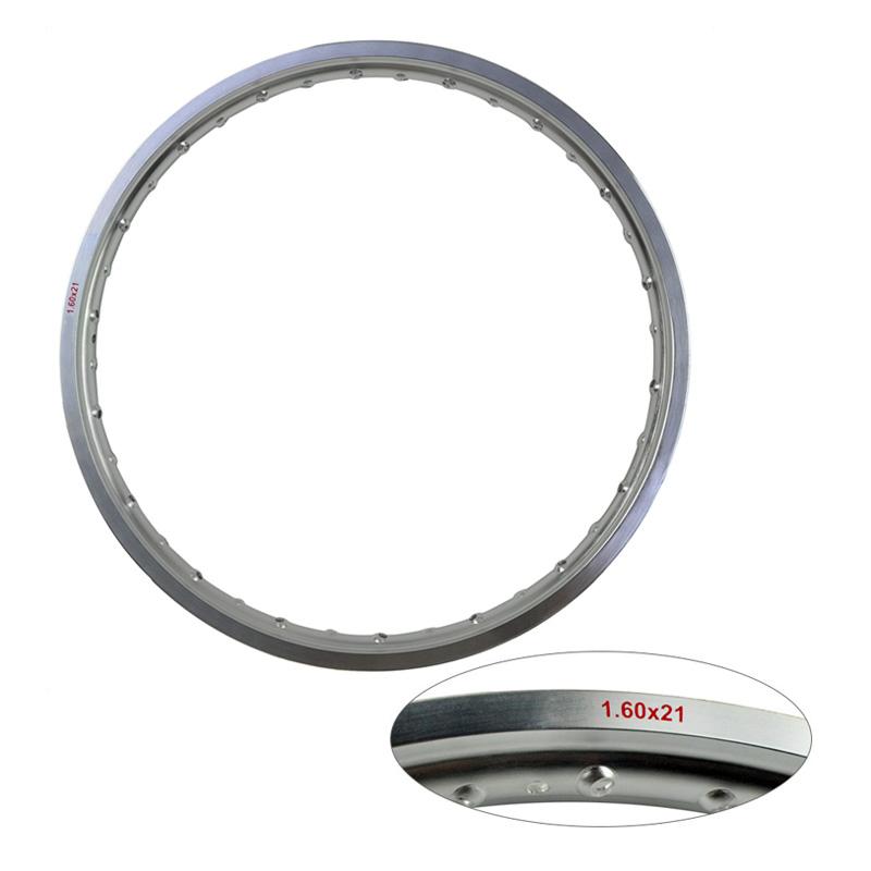 6061 Aviation Aluminum F & R Motorcycle Black / Silver Rims Wheel Circle 2.15x18 1.60x21 36 Spoke Holes High Strength Black