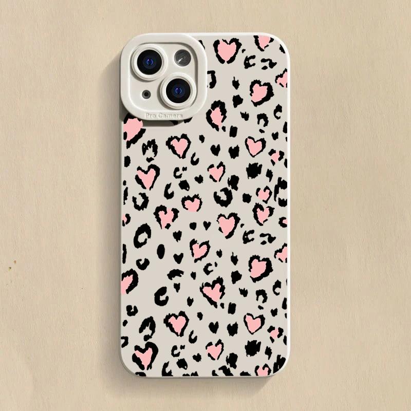 Leopard Print Flowers Phone Case For iPhone 16 15 Pro Max 14 Pro 13 12 11 16E 7 8 Pus XR XS X SE2 Shockproof Silicone Soft Cover