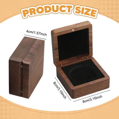 Single Coin Display Case Wood Walnut 40mm Challenge Coin Storage Presentation Box for Commemorative Coins Medals