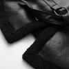 Autumn new women's clothing style design fashionable and versatile solid color square neck fur integrated coat