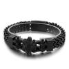 12mm Punk Gold Color Viking Wolf Bracelet Men Hiphop Black Stainless Steel Biker Bike Double Mesh Chain Bangle Jewelry Wristband