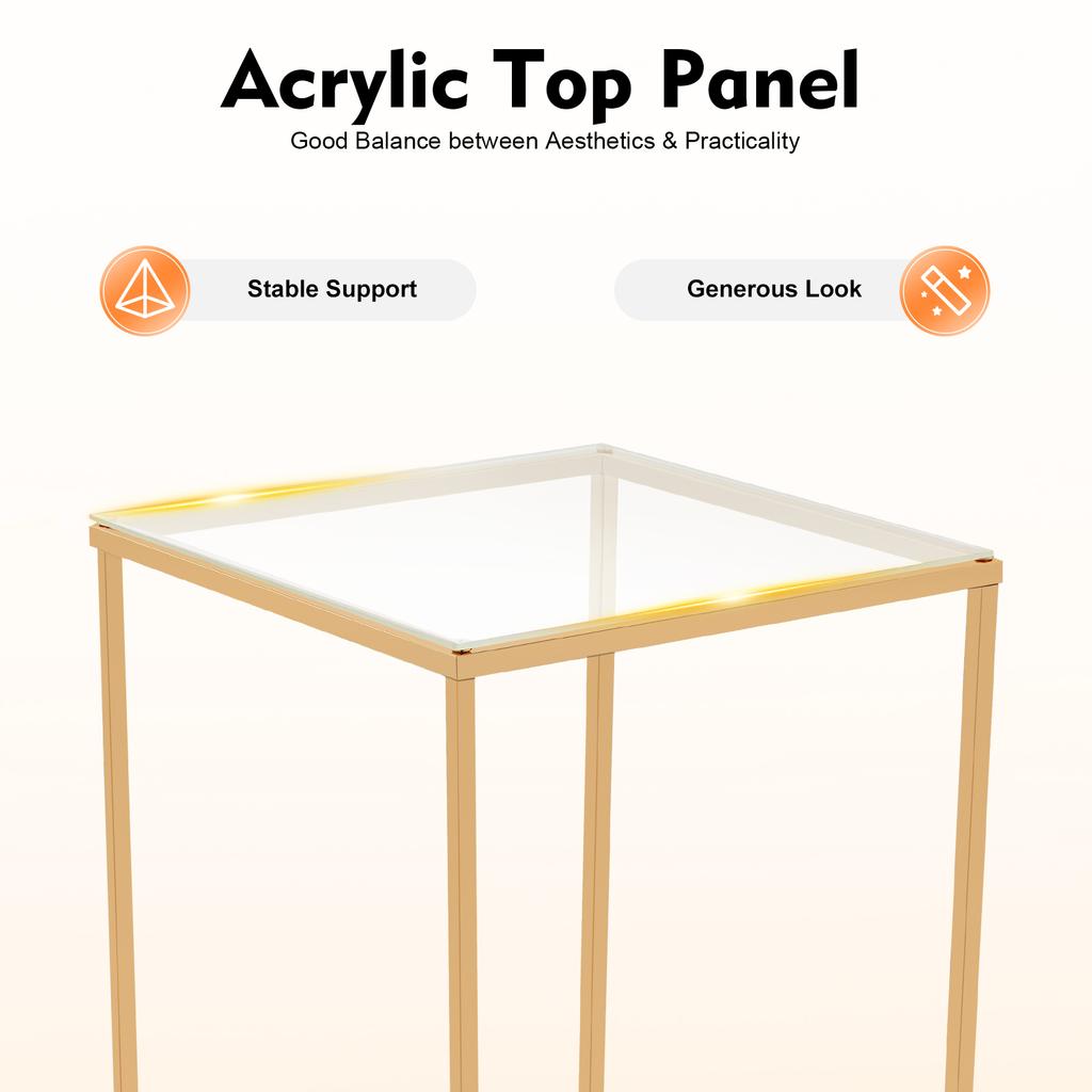 Gold Modern Wedding Flower Stand Metal Centerpiece, Rectangular Table Decor Holder for Party Event Display