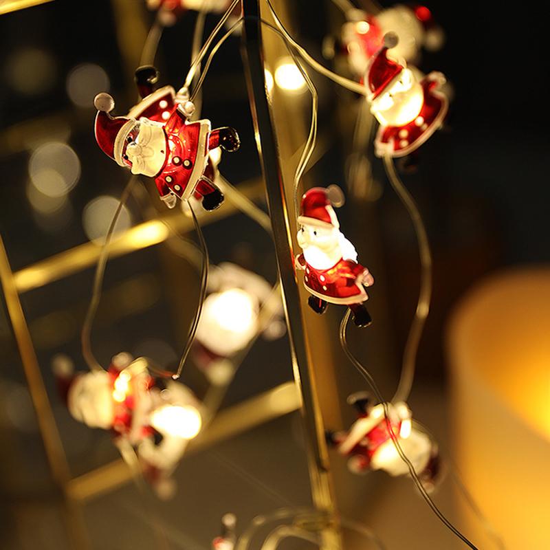 2meters 20lights Christmas String Lights Santa Claus Snowman Snowflake LED Light String Christmas Party Supplies Xmas Home Decor