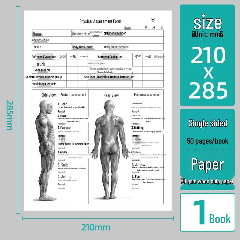 Posture Assessment & Yoga Agreement Sign-in Book for Fitness Trainers
