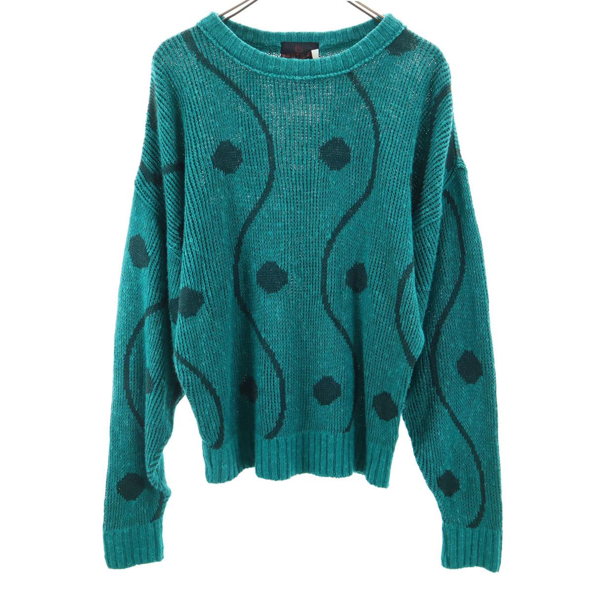 

santa fe 90s Old Overall handle Long sleeve knit 40/3 sweater Men s Used