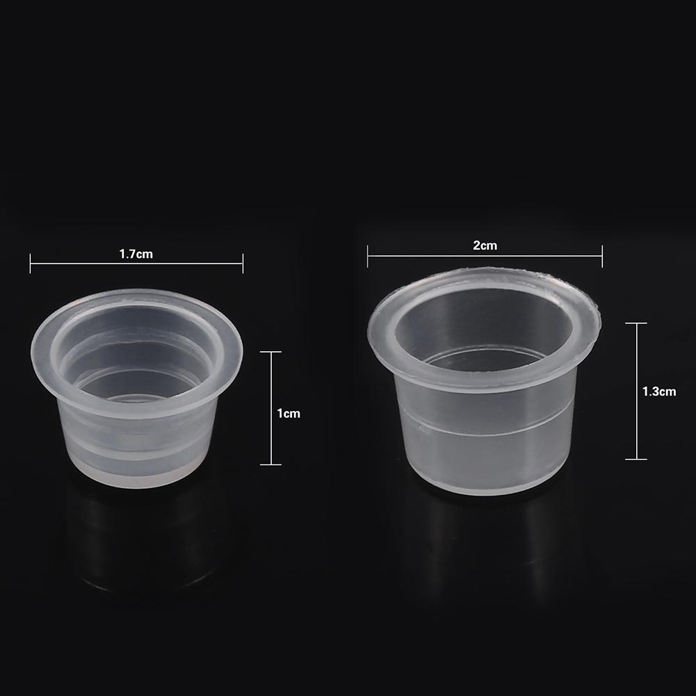 100 Pièces/Ensemble Tasse Pot Capuchon d'Encre de Tatouage Moyen Grand Plastique Microblading Pigment Accessoires Support