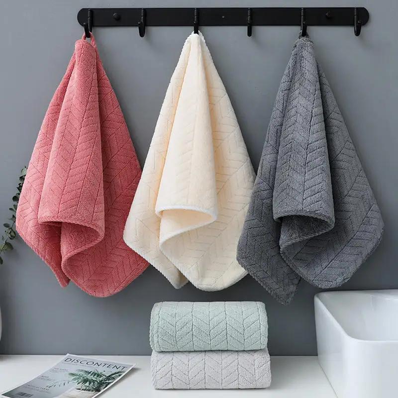 35X75Cm Solid Color Towel Household Absorbent Non-Shedding Face Bath Hair Drying Towel For Bath Area Personal Care Yoga Fitness