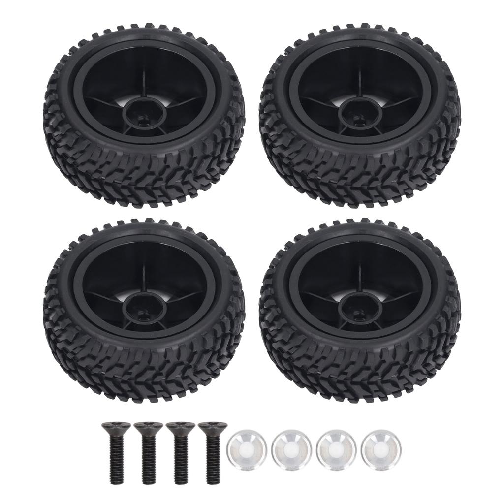 4PCS RC Tires and Wheel 10 Spoke Plastic Wheel Rims Rubber Tires Set RC Replacement Tyres for 116
