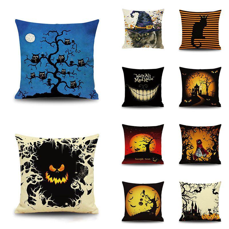 Stylish Invisible Zipper Halloween Cushion Cover For Sofa And Bed