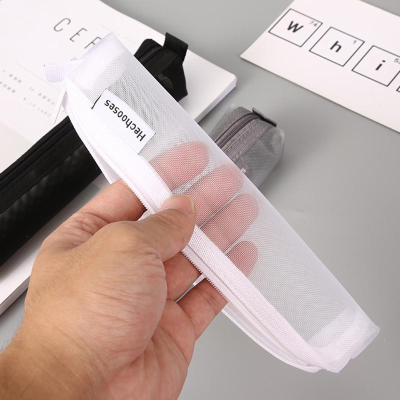 1 Pcs Mesh Transparent Bleistift Fall Lagerung Stift Tasche Mäppchen Tragbare Büro Schule Liefert Mini Einfache Nette Schreibwaren
