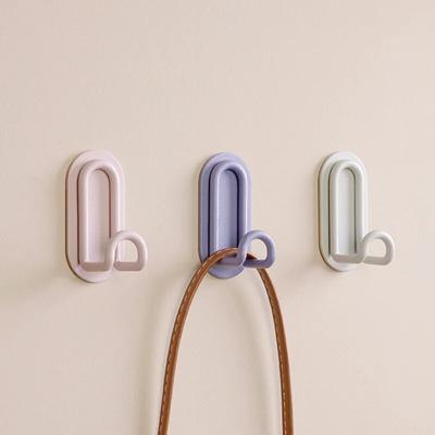 Punch-free Metal Hook Strong Adhesive Wall Hook Door Back Wall Bathroom Kitchen Key Holder Seamless Clothes Hanger Hook