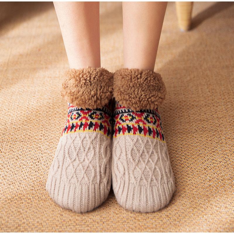 Autumn and Winter Home Warm Women Floor Socks Sleep Carpet Non-slip Snow Socks